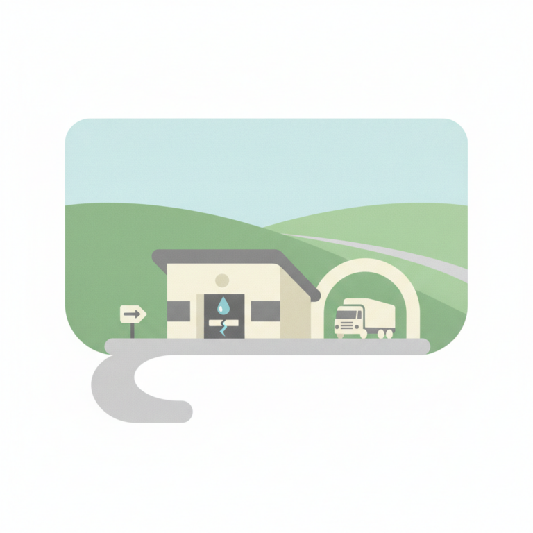 Flat illustration of a roadside rest