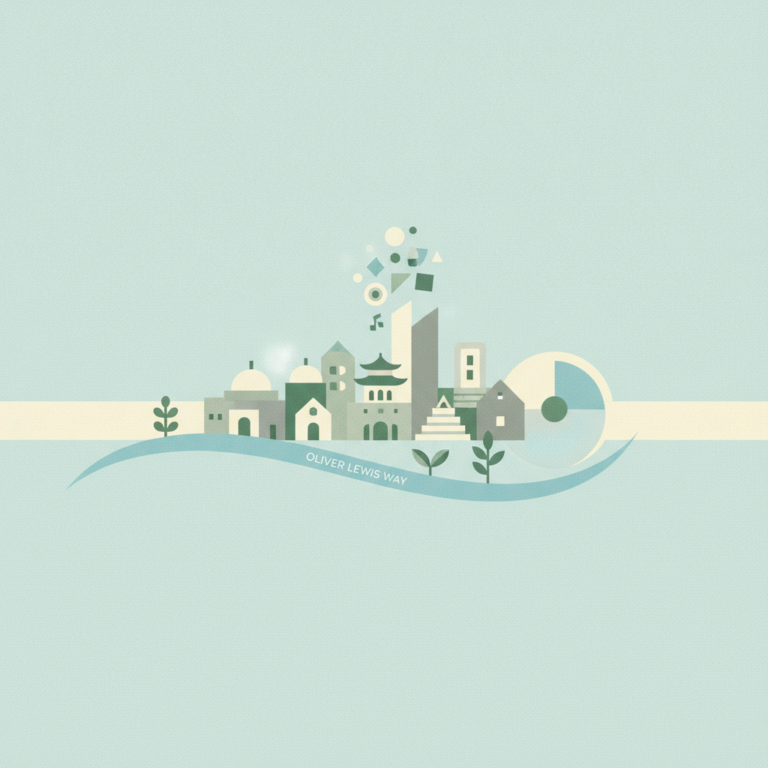 Flat graphic illustration featuring