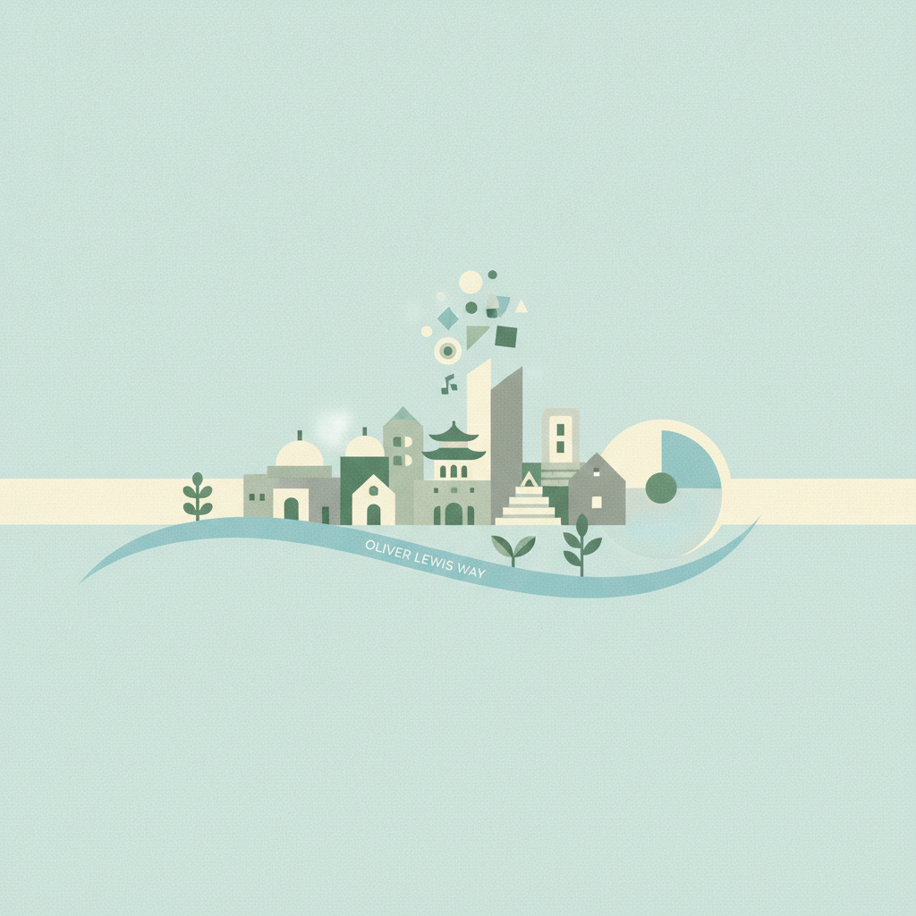 Flat graphic illustration featuring