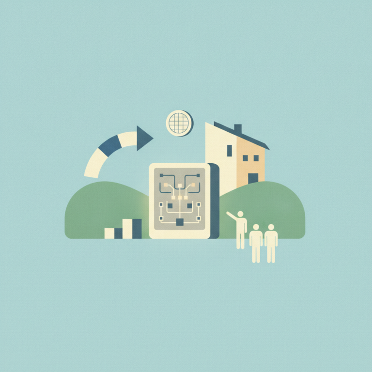 Minimalist graphic illustration depicting an electrical
