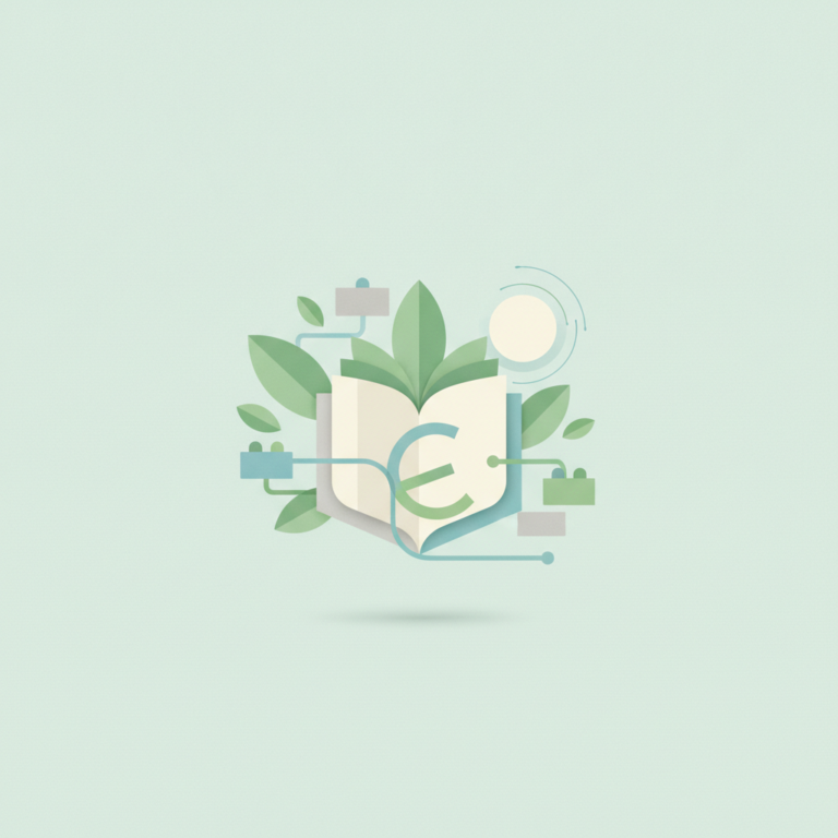 An illustration of an open book with