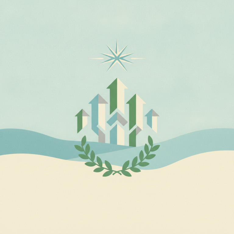 A green laurel wreath at