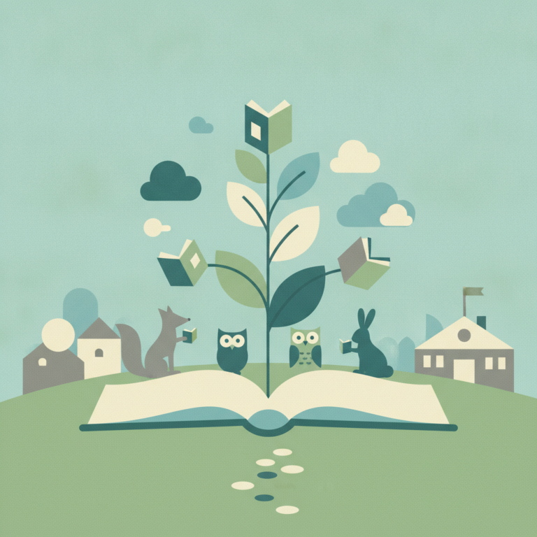 A whimsical illustration of a leafy plant