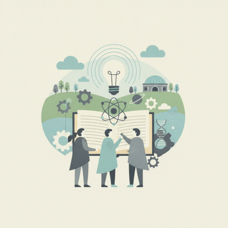 An illustration depicting three stylized figures