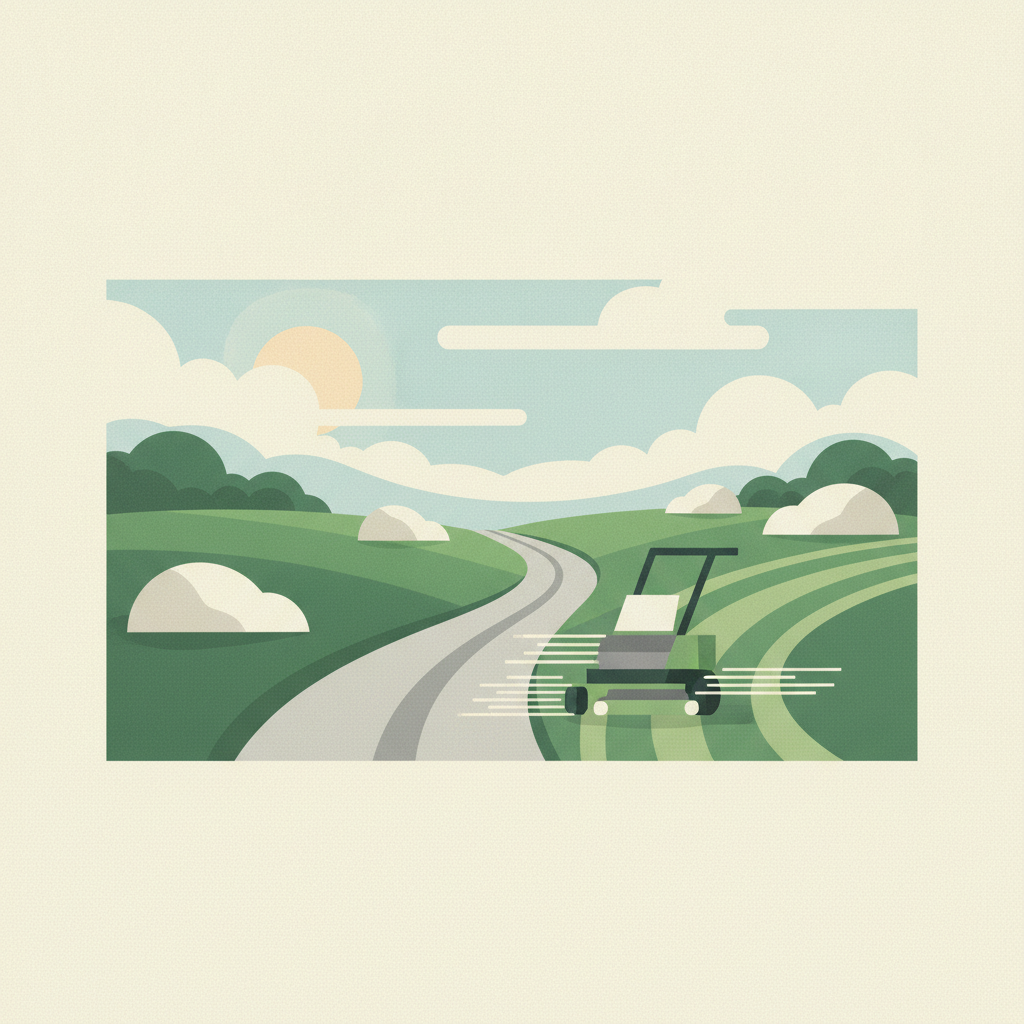 trees in flat shapes, layered
