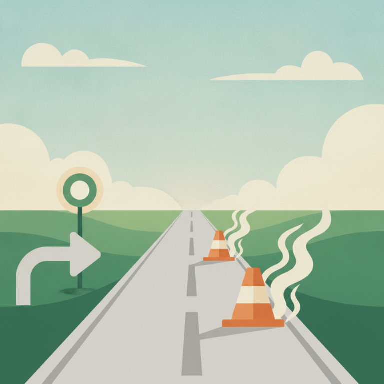 * A detour sign/indicator on