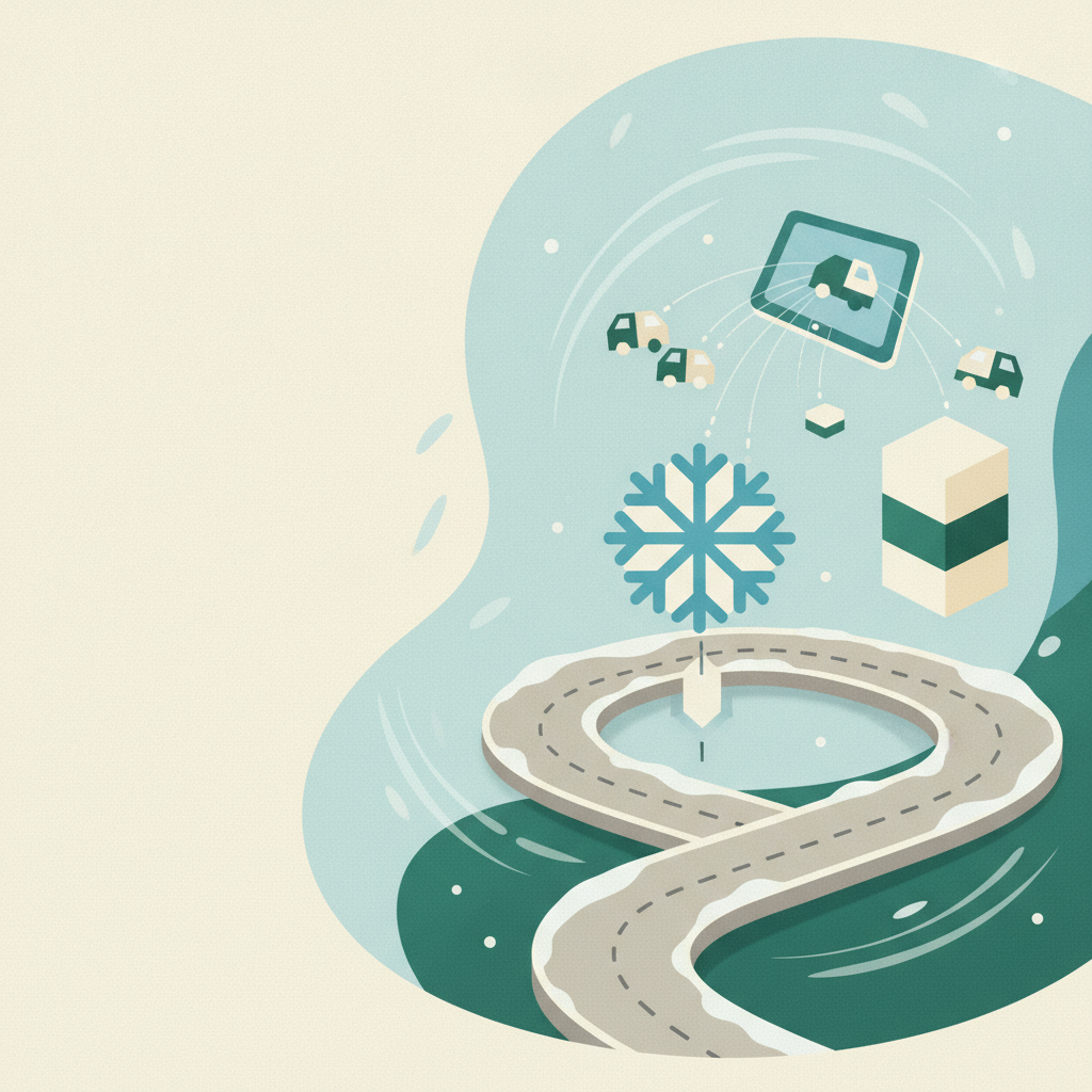 Conceptual illustration representing winter road maintenance
