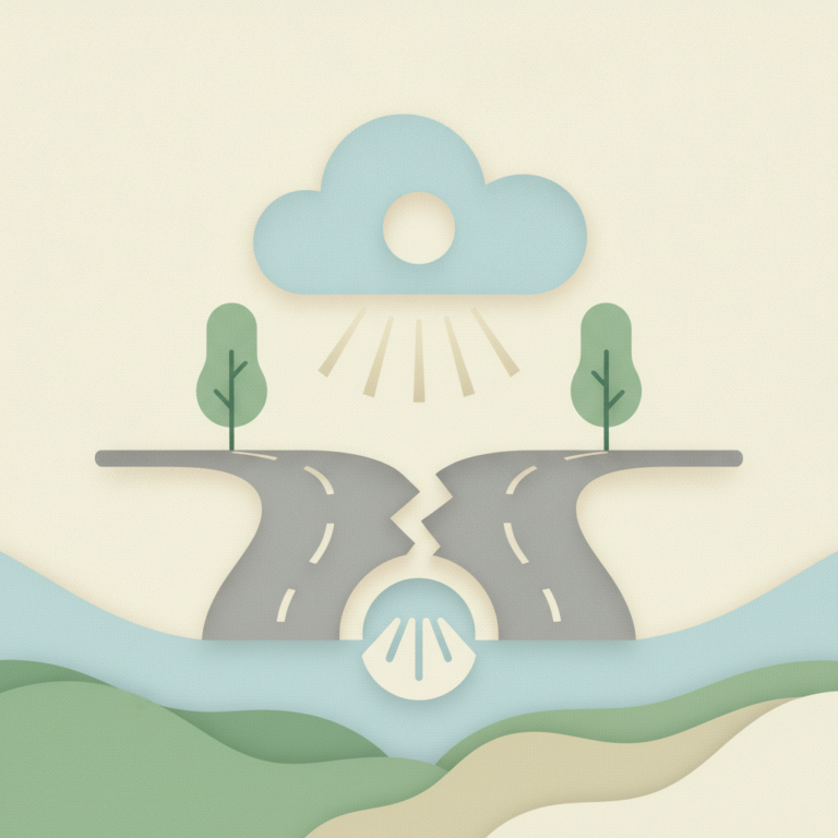 A graphic paper-cut illustration of a