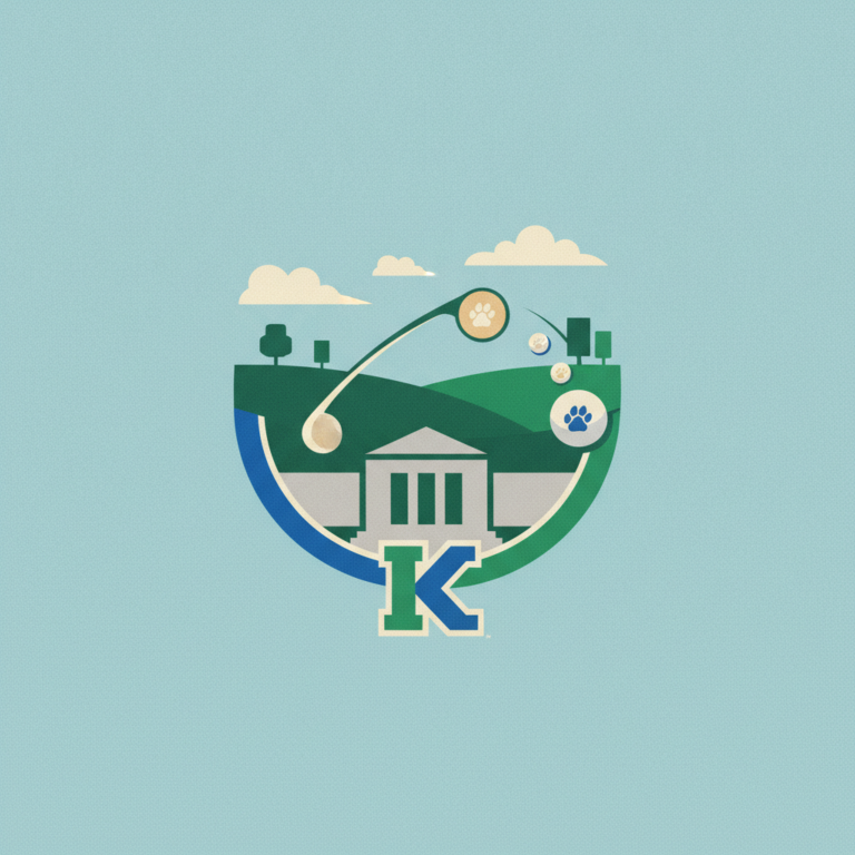 A graphic illustration for a collegiate golf event