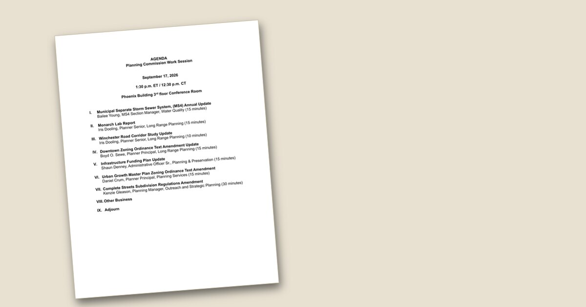 Planning Commission to discuss stormwater, downtown zoning, growth plan