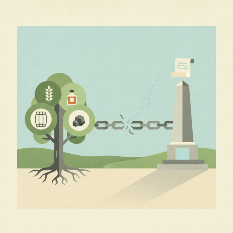 A stylized illustration showing a tree