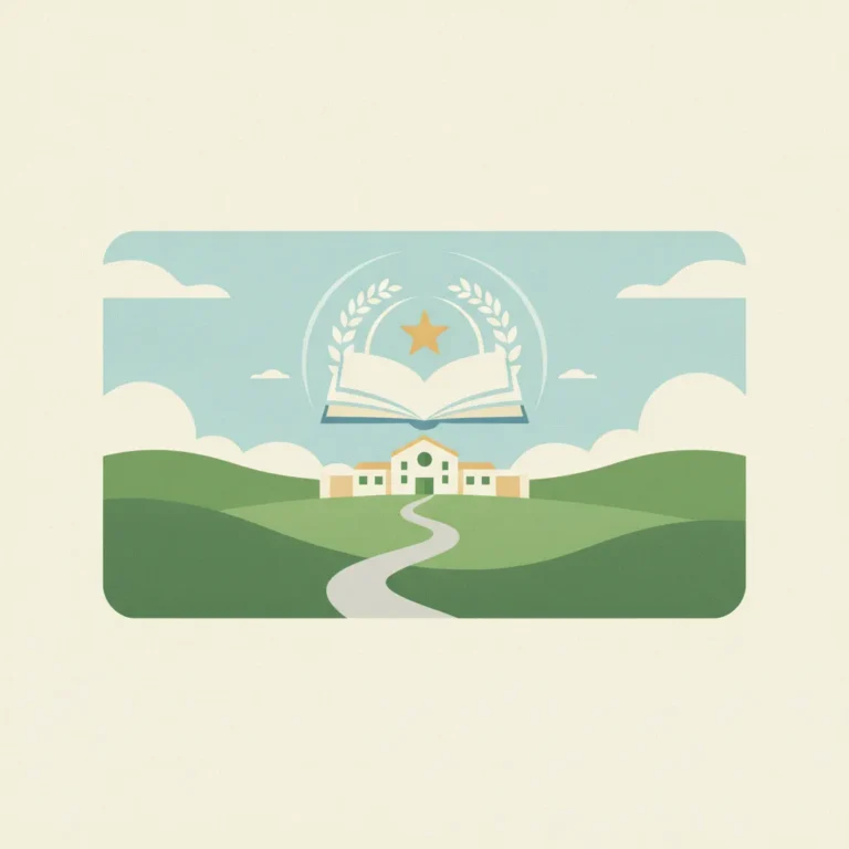 A stylized illustration set within
