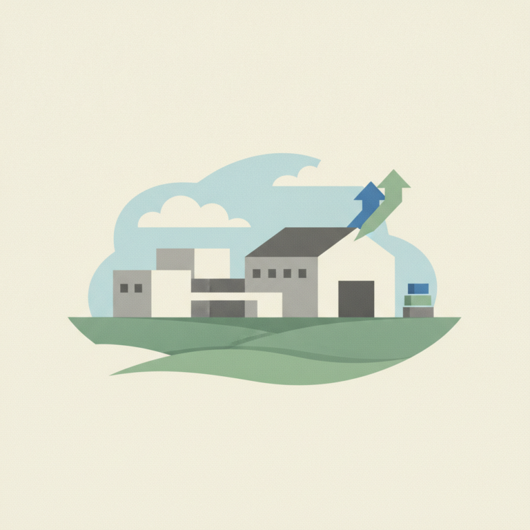 Flat illustration of an industrial