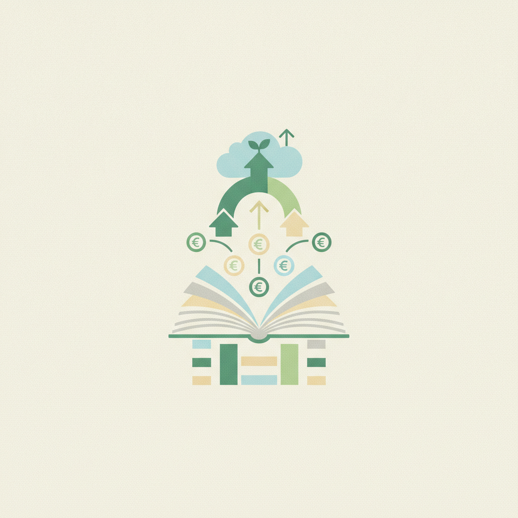 , soft greens, blues, yellows,