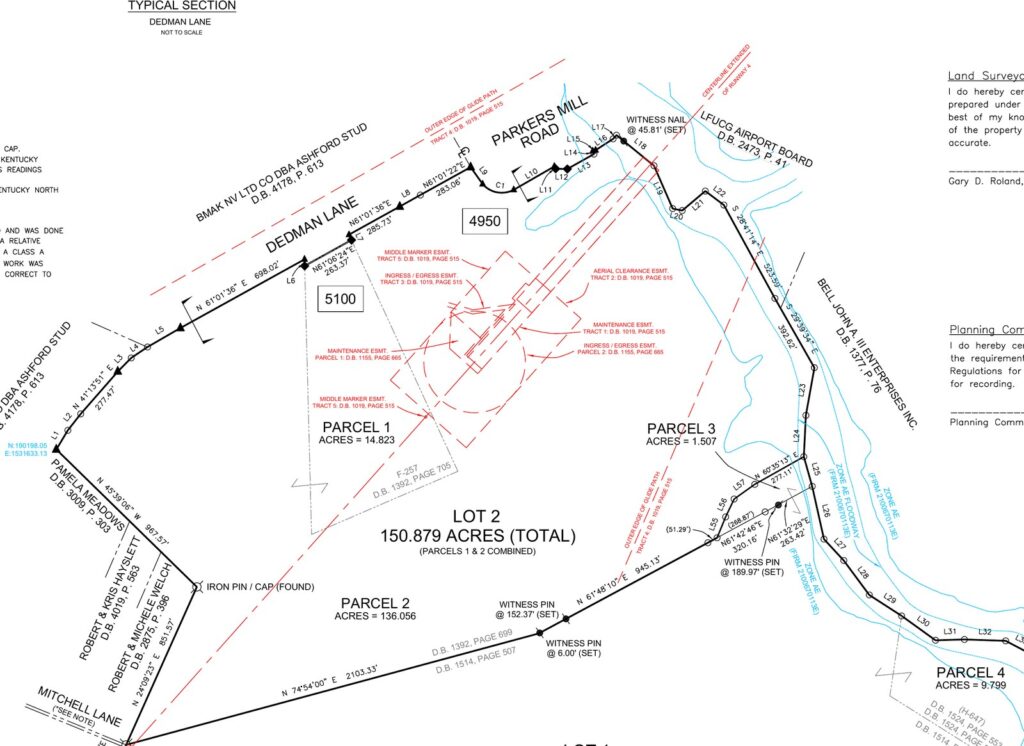Boundary survey plat of Lot