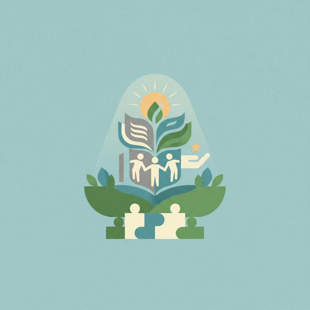 An illustration symbolizing education and