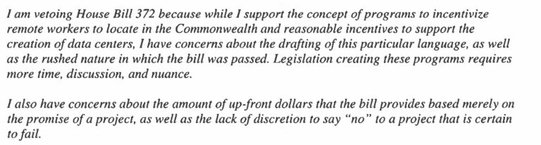 Text excerpt from Governor Andy Beshear