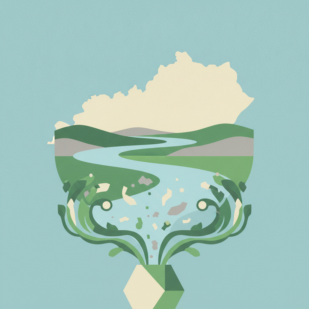 *Foreground/Bottom:* Swirling green
