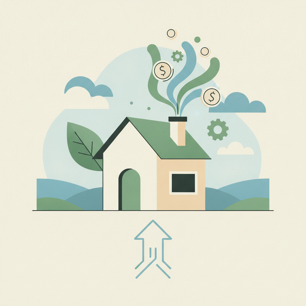 An illustration of a small house