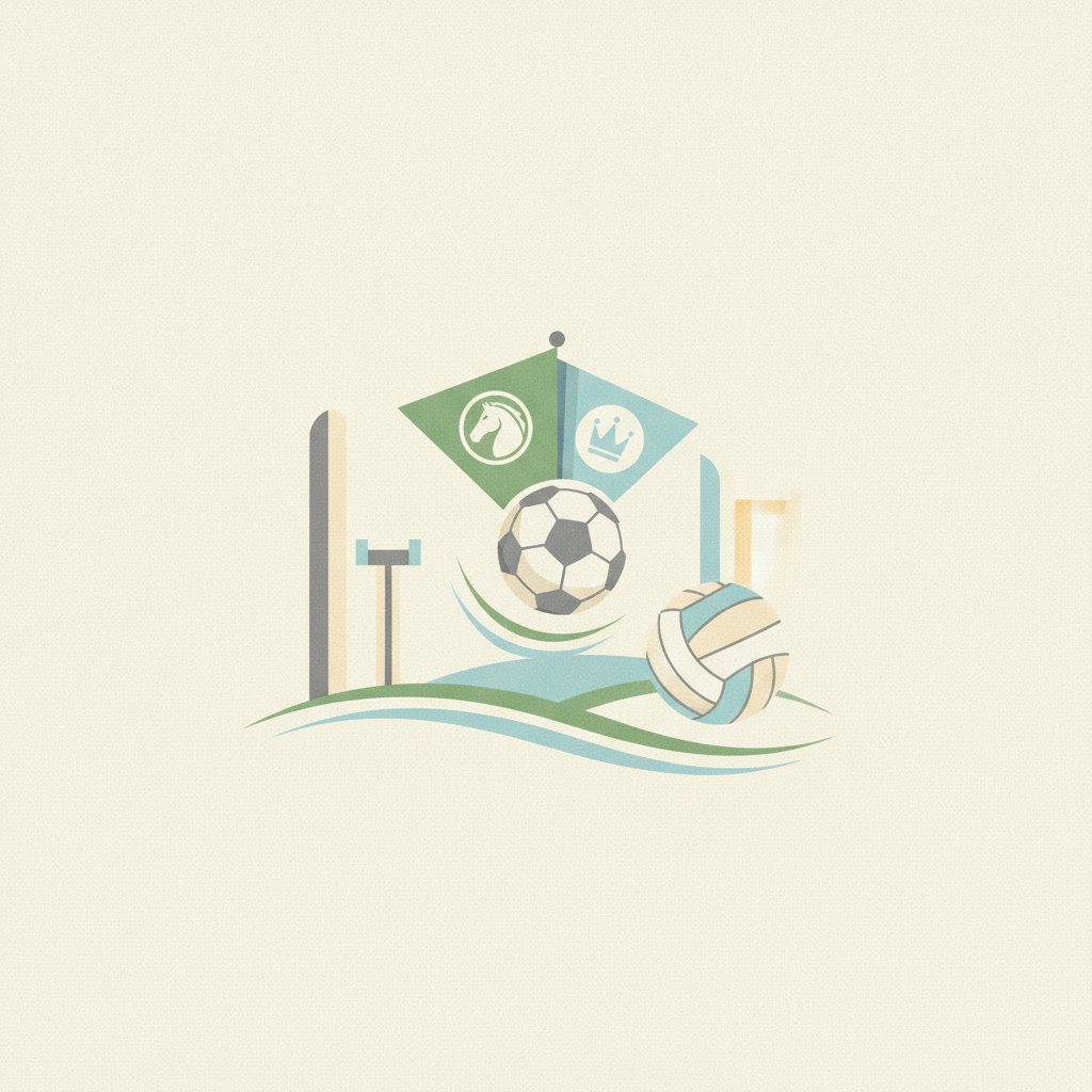 A stylized graphic illustration featuring a soccer ball