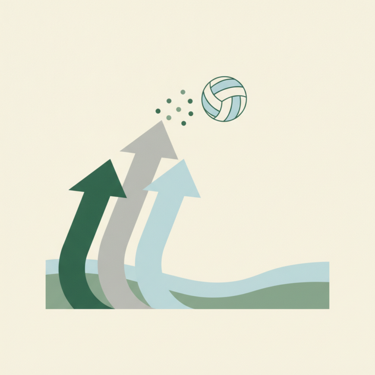 Minimalist graphic illustration featuring three upward