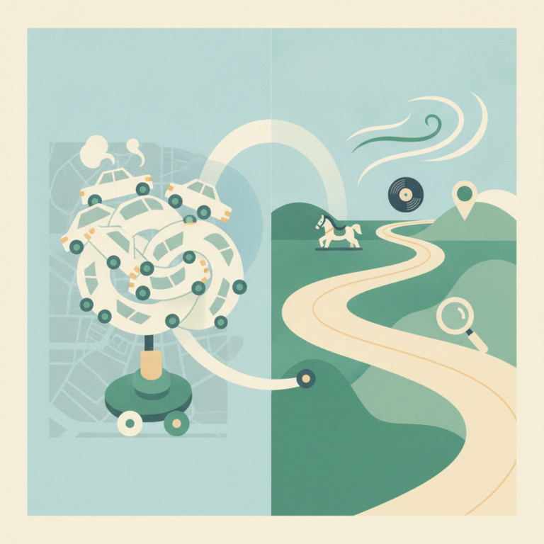 emitting puffs of smoke/exhaust, sitting