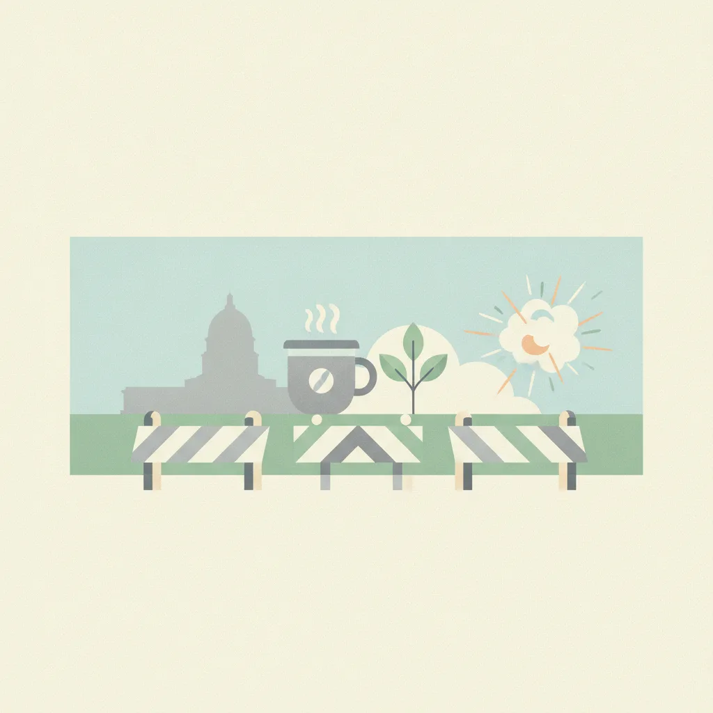 A minimalist flat-style horizontal illustration with