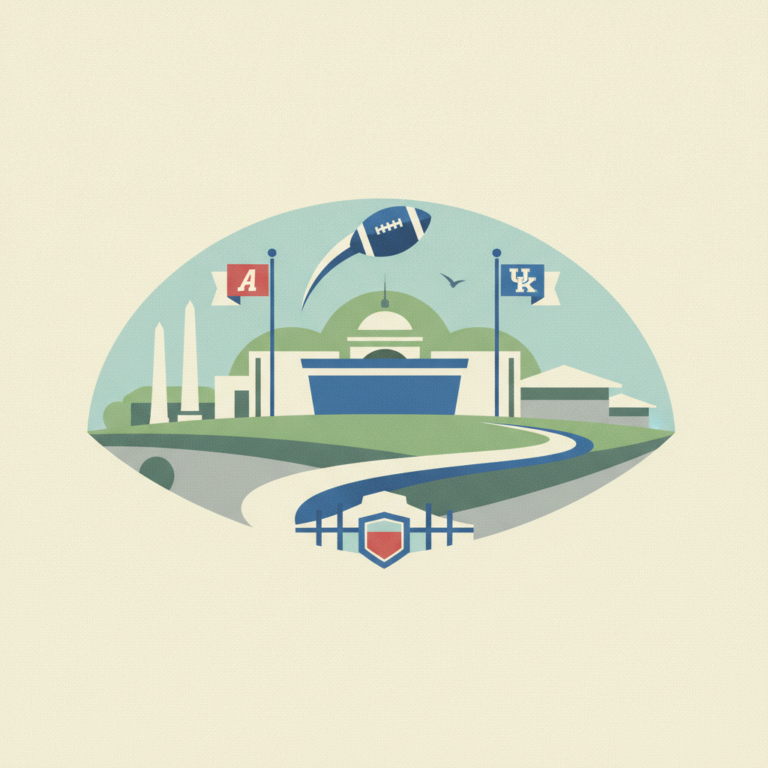 Graphic illustration inside a football-shaped frame