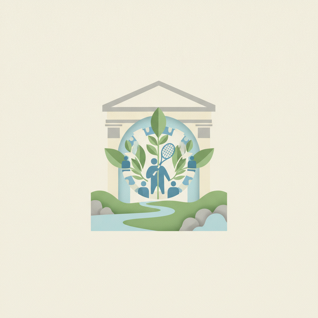 Minimalist graphic illustration depicting a