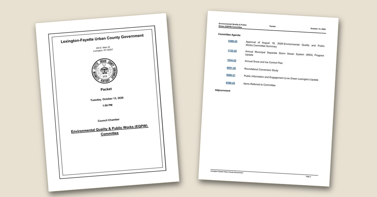 EQPW committee agenda Tuesday covers stormwater, snow plan, roundabout study