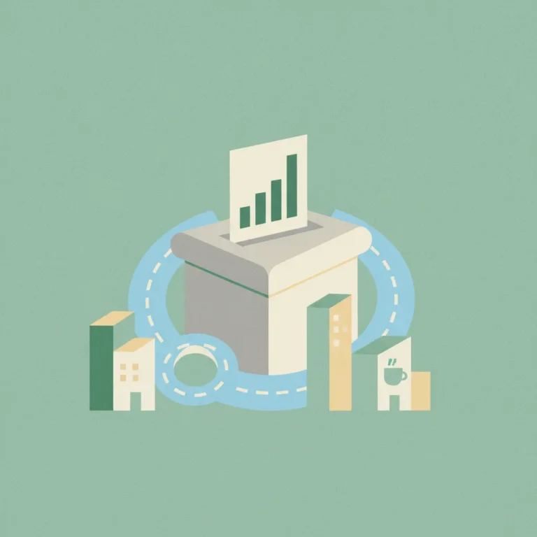 A minimalist isometric illustration featuring a ballot